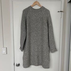 Gray Knit Sweater Dress
